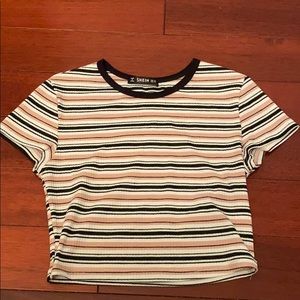 Girls Striped Crop Top